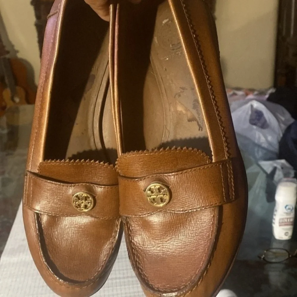 TORY BURCH penny loafers Brown Leather Loafers Sz 10M